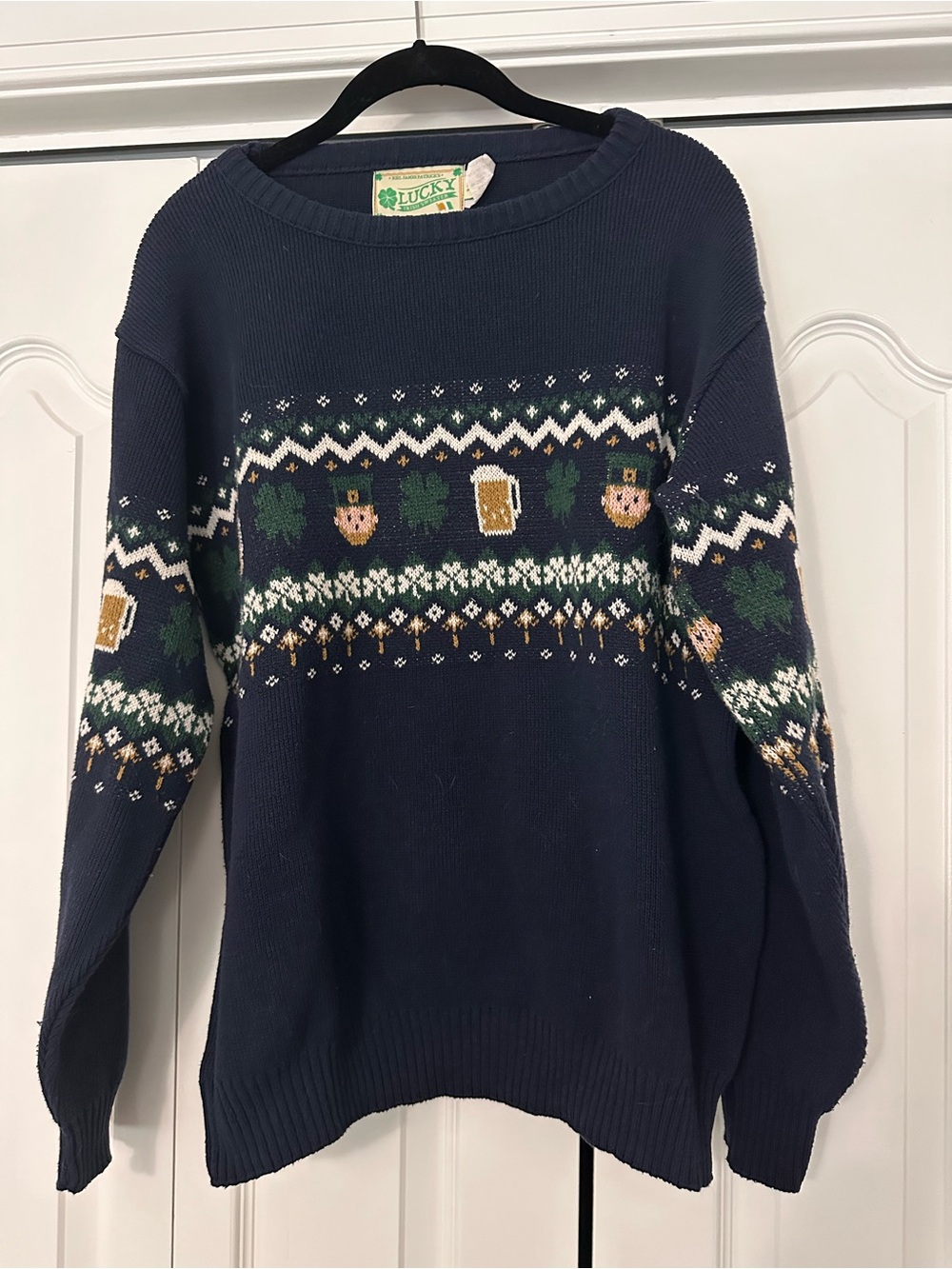 Kiel James Patrick St. Patrick's Pattern Crewneck Sweater women or men